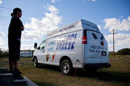 At the end of a profitable first summer, the Webber brothers were able to upgrade their truck with professional decals and stickers for the Kool Breeze truck.