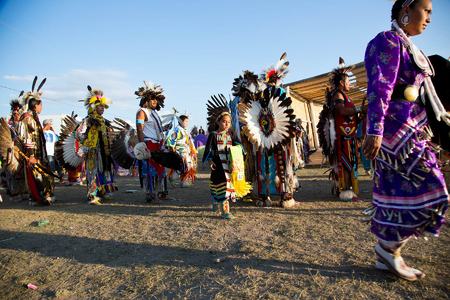 Dancers line up for Grand Entry at the Heart Butte Pow Wow
Blackfeet Indian Reservation
Montana